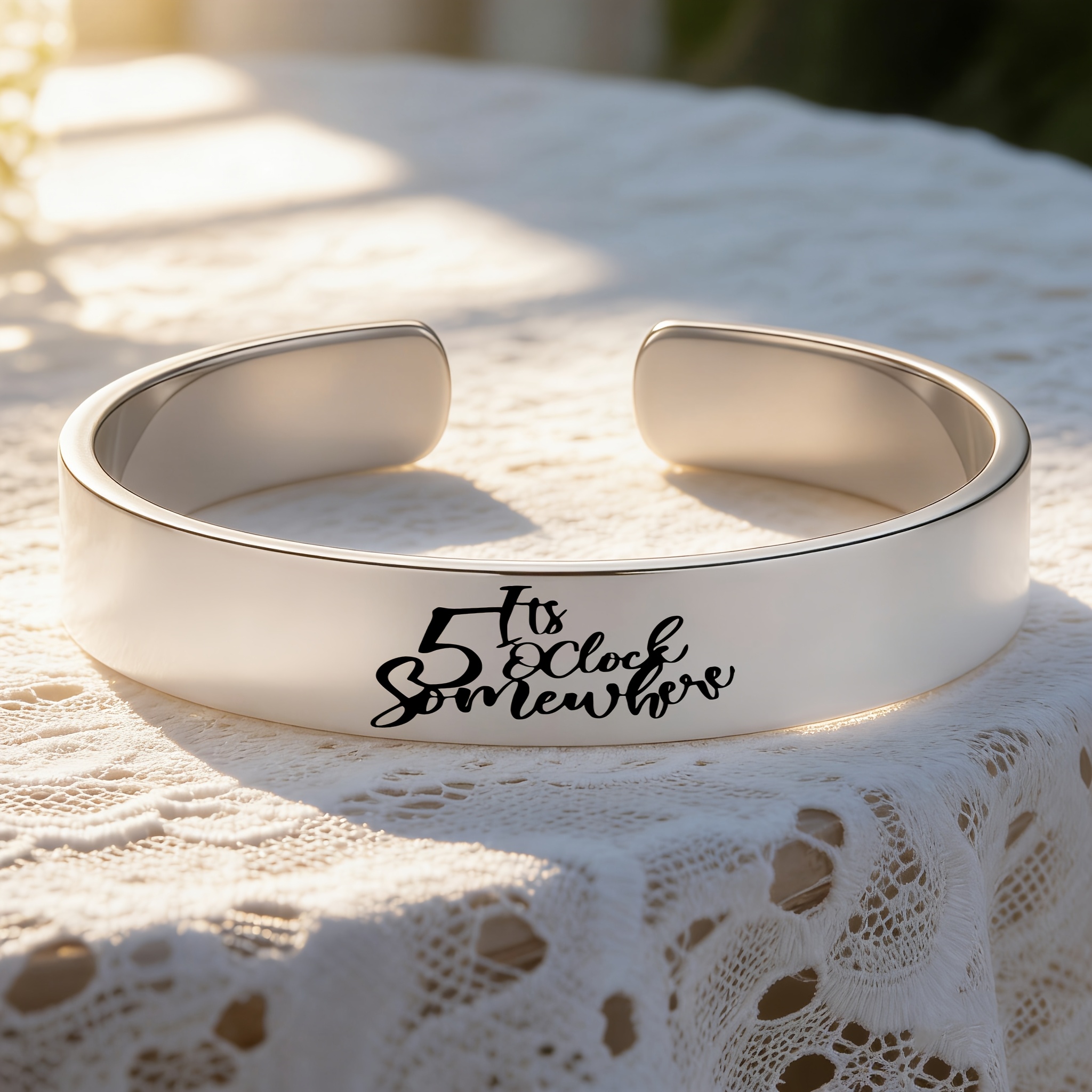 Minimalist Creative Design Stainless Steel Open Bangle, Gift for Wine Lovers